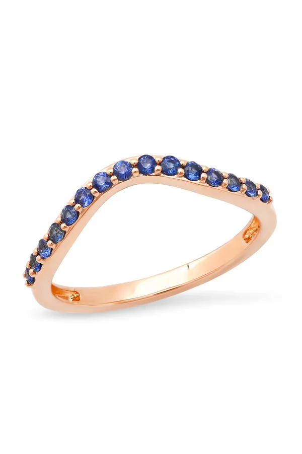 Blue Sapphire Contour Ring