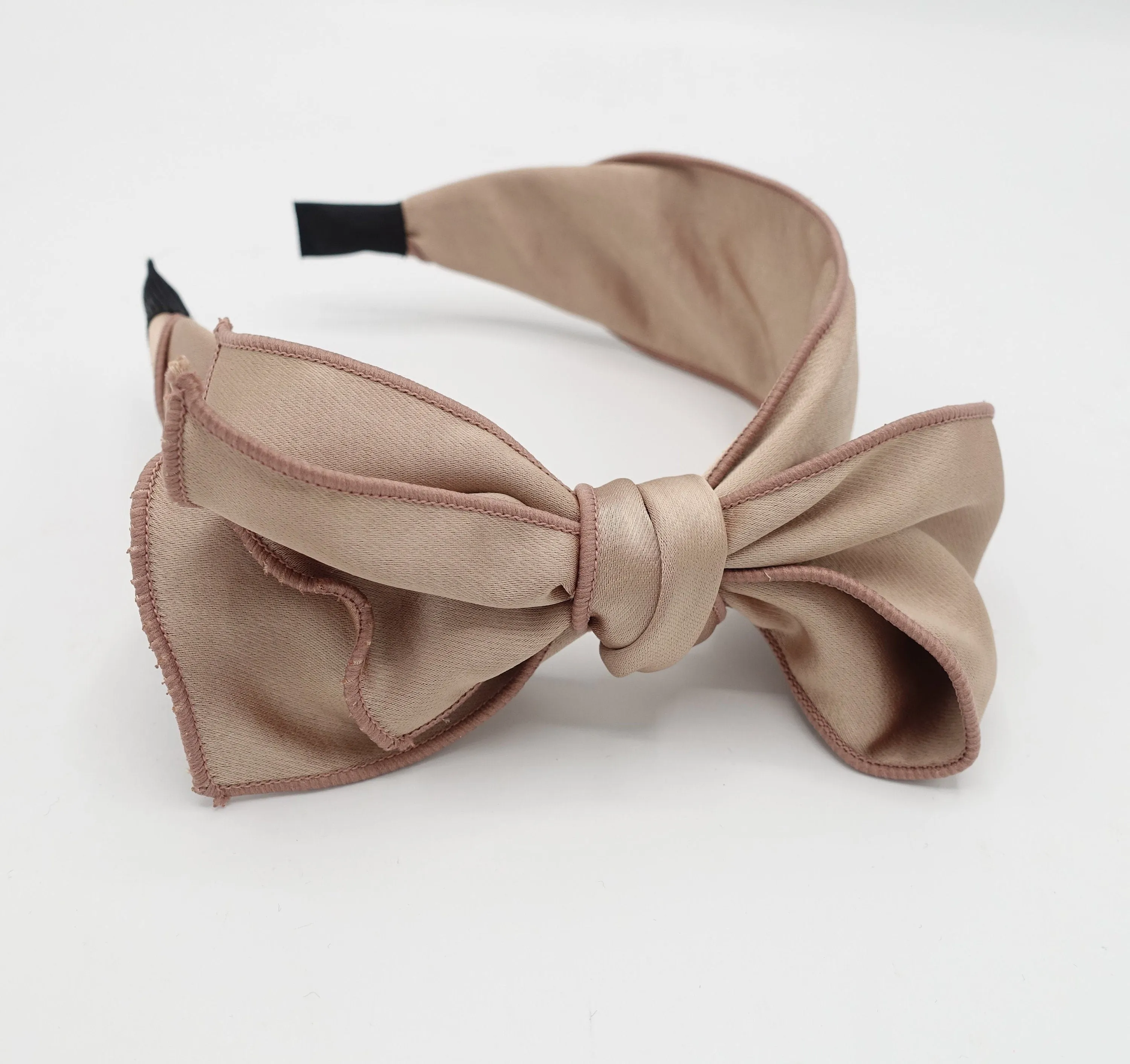 bow knot headband glossy fabric hairband women hair accessory