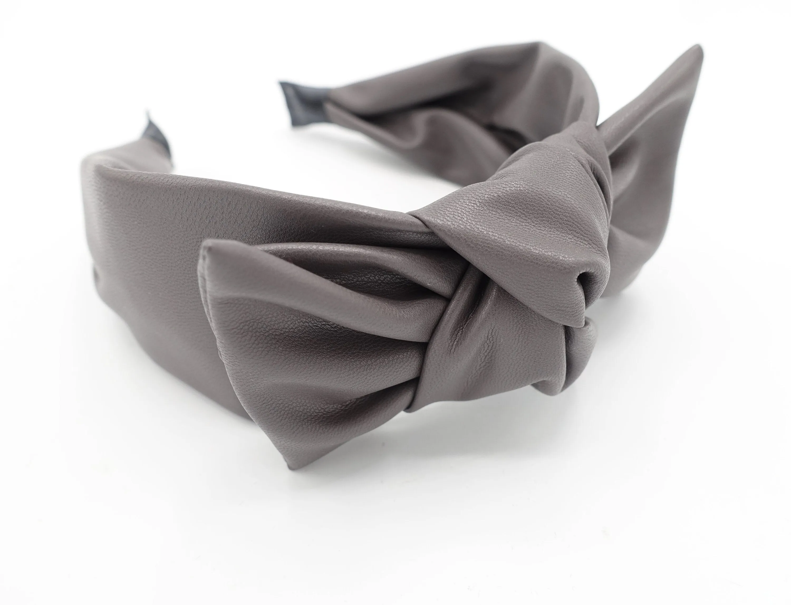 Bow tie leather headband fall winter stylish hairband women hair accessories