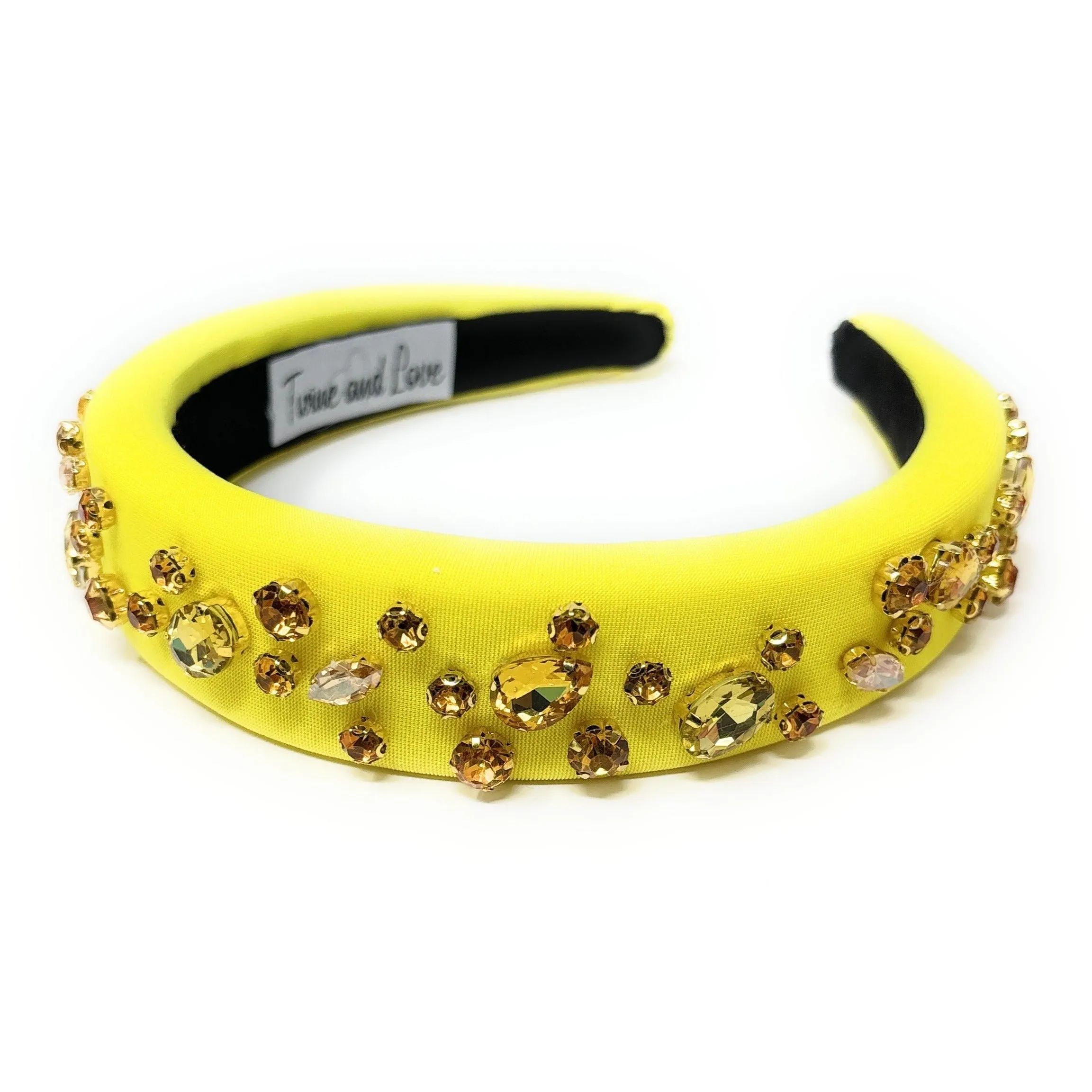 Camelia Yellow Padded Baroque Headband