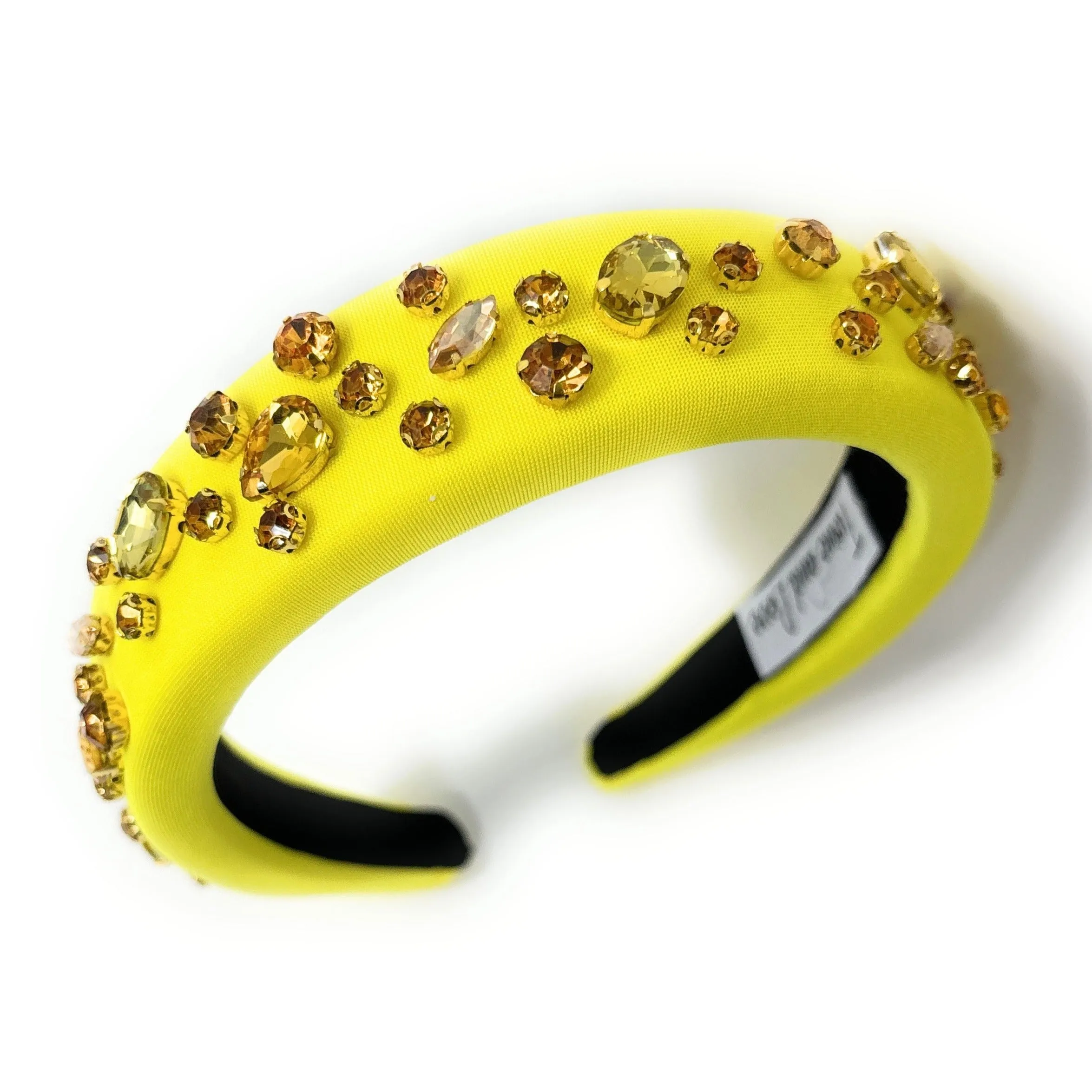 Camelia Yellow Padded Baroque Headband