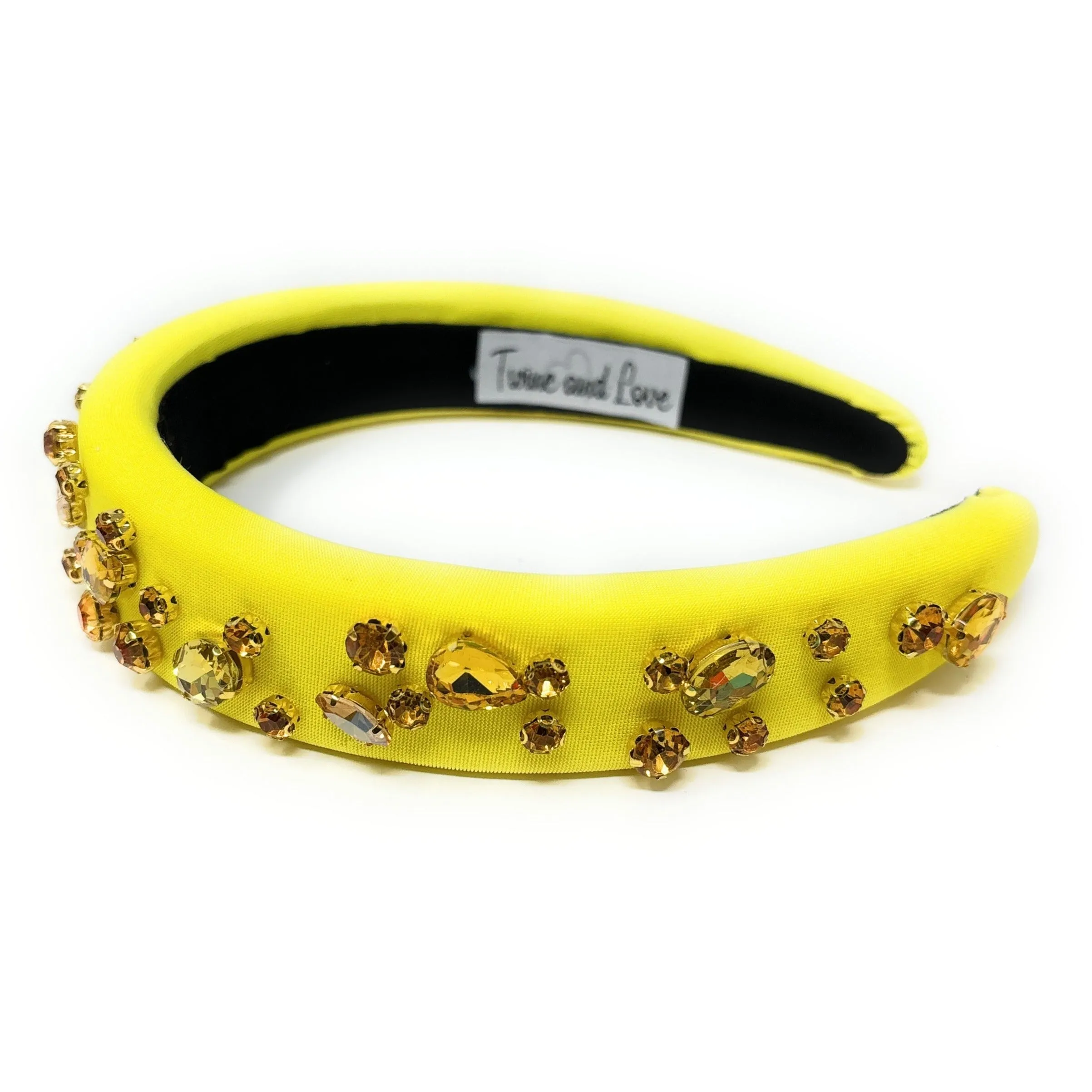 Camelia Yellow Padded Baroque Headband