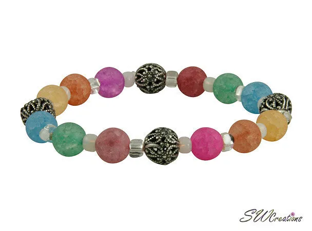 Colorful Crackle Quartz Stretch Bracelets