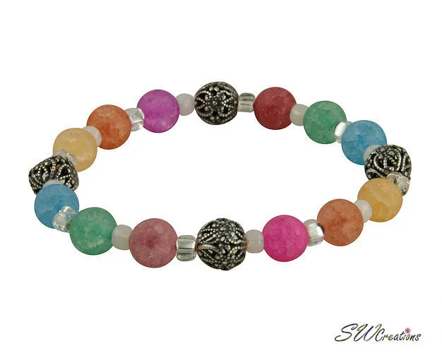 Colorful Crackle Quartz Stretch Bracelets