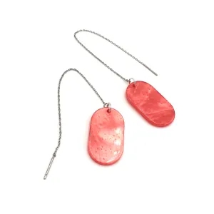 Coral Tag Threader Earrings