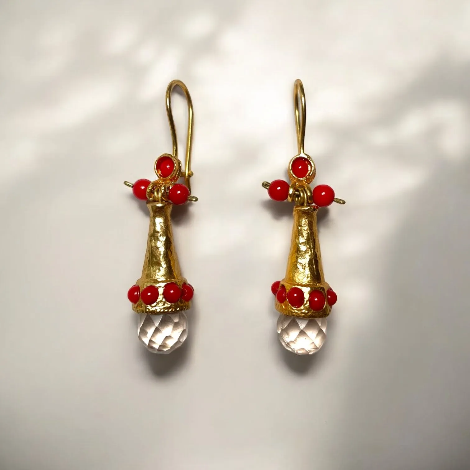 Crystal Coral Earrings