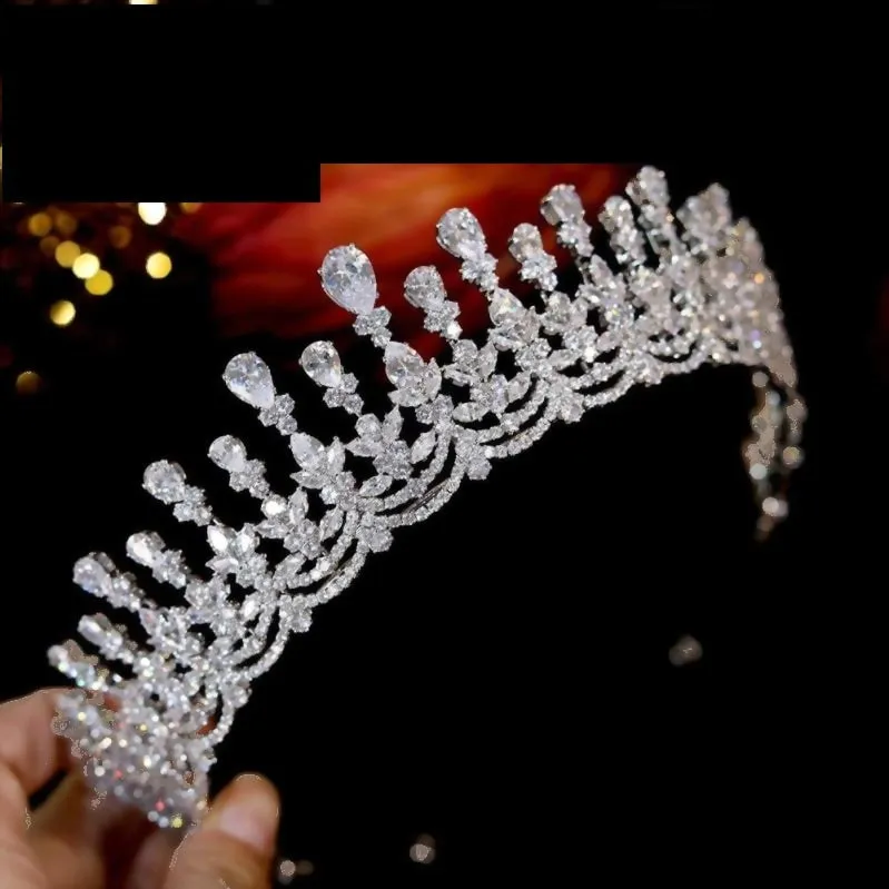 Cubic Zirconia Swage Roper Wedding Pageant Party Tiara Crown