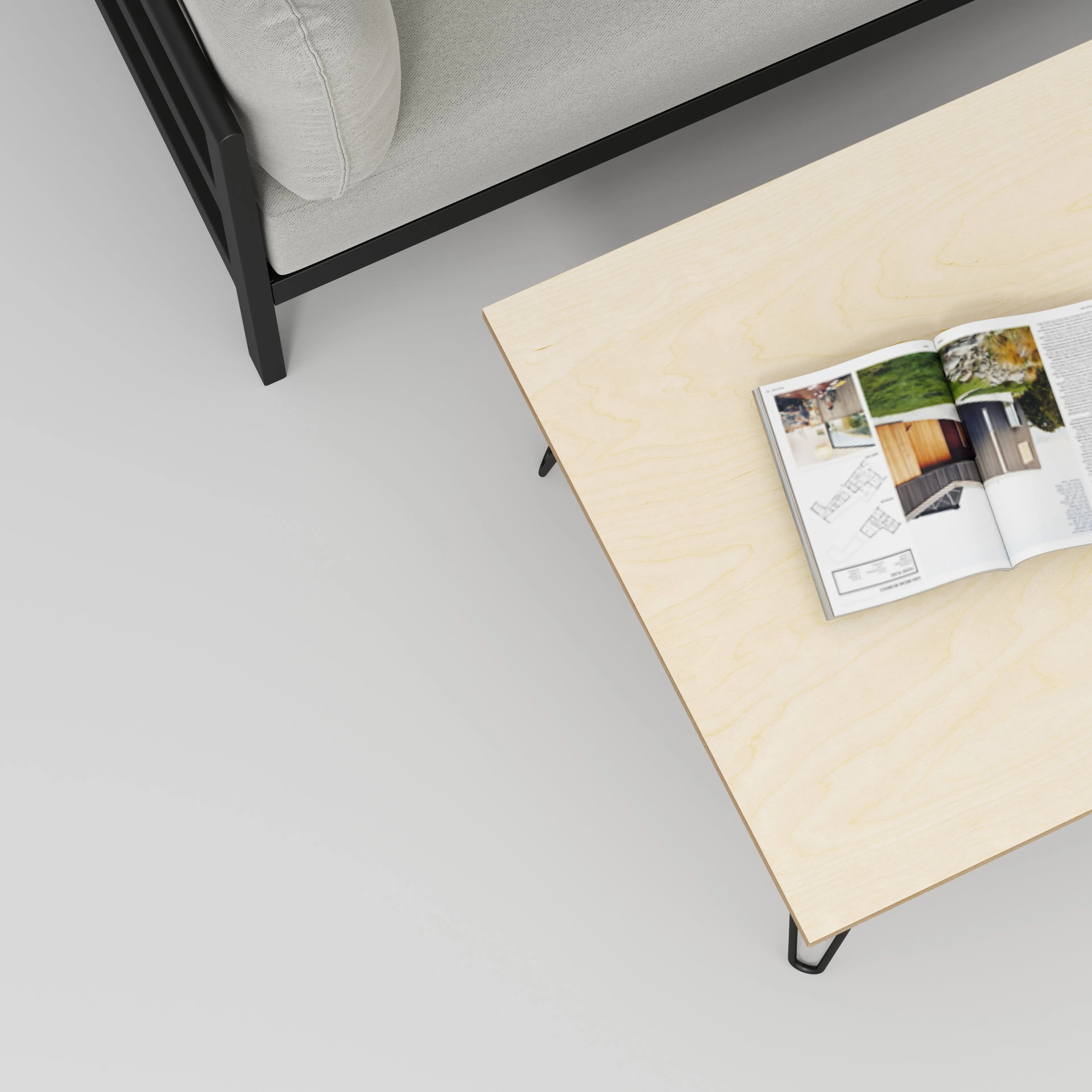 Custom Plywood Coffee Table with Hairpin Legs