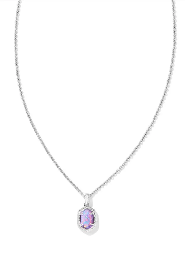 Daphne Framed Pendant Necklace Rhod Lilac Opal by Kendra Scott