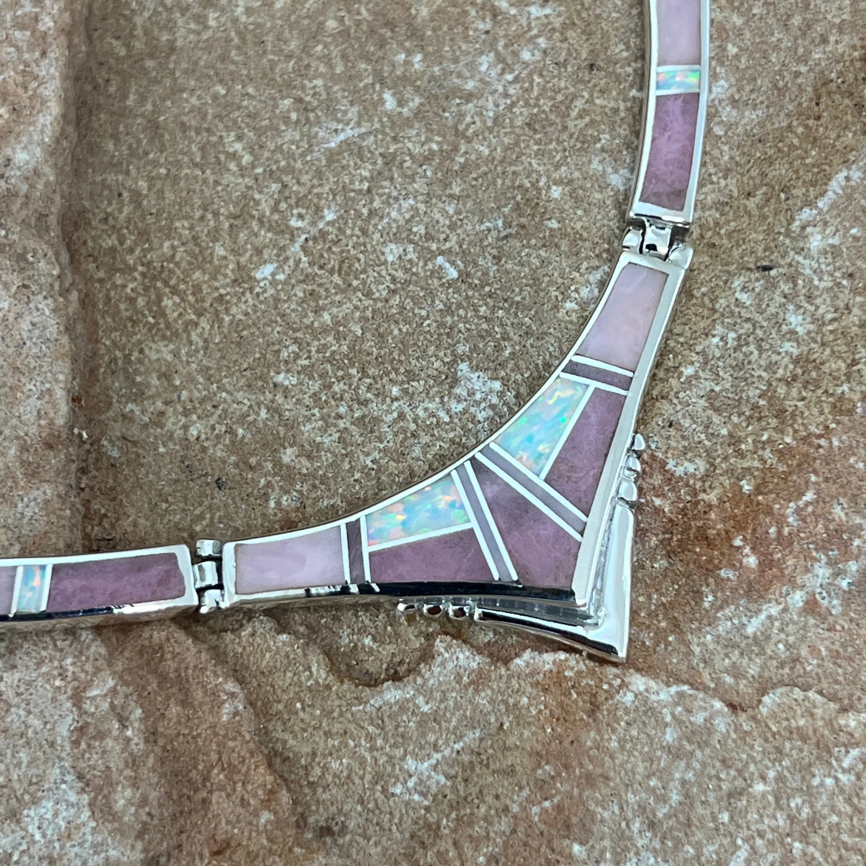 David Rosales Make Me Blush Inlay Sterling Silver Necklace