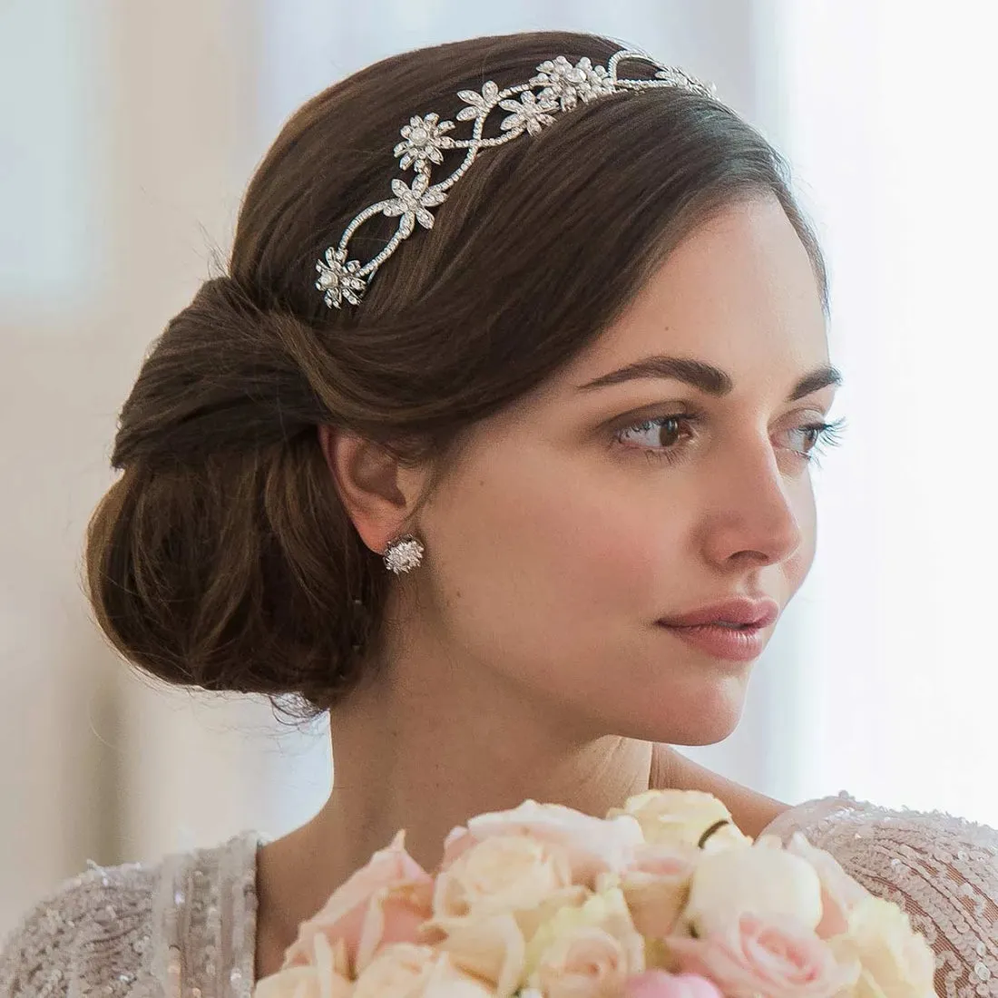 Delicate Pearl Side Tiara