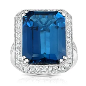 Diamond and 26.00ct London Blue Topaz Ring