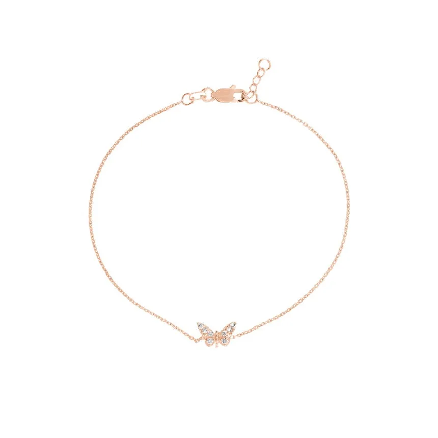 Diamond Butterfly Anklet