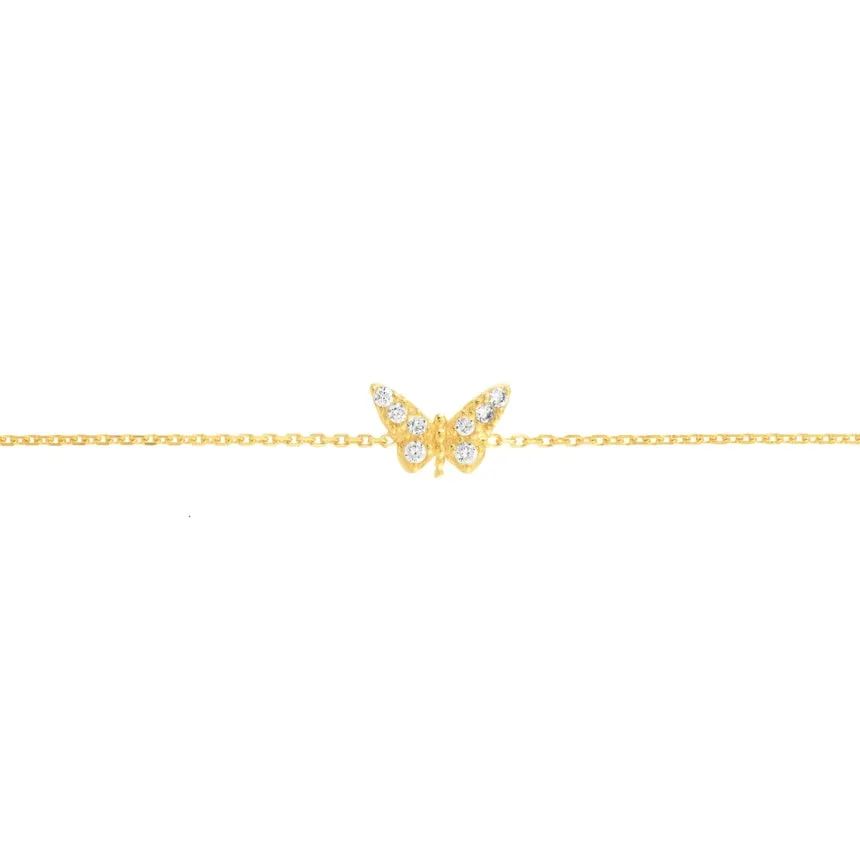 Diamond Butterfly Anklet