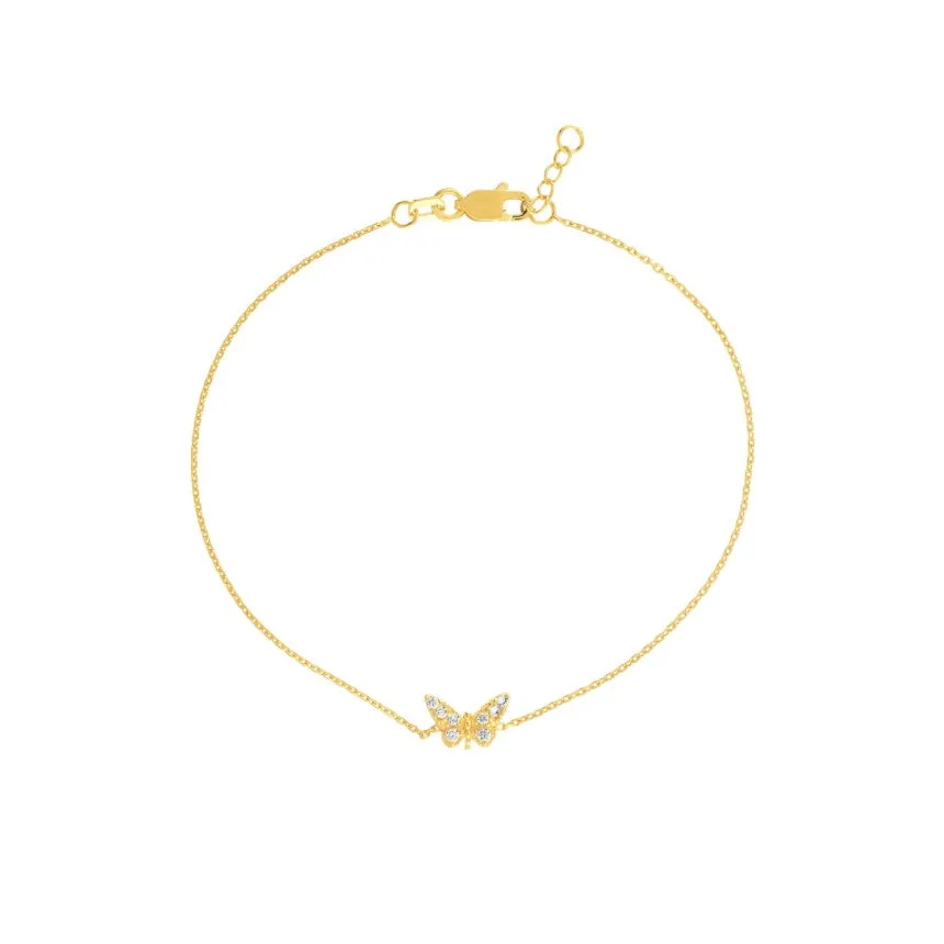 Diamond Butterfly Anklet