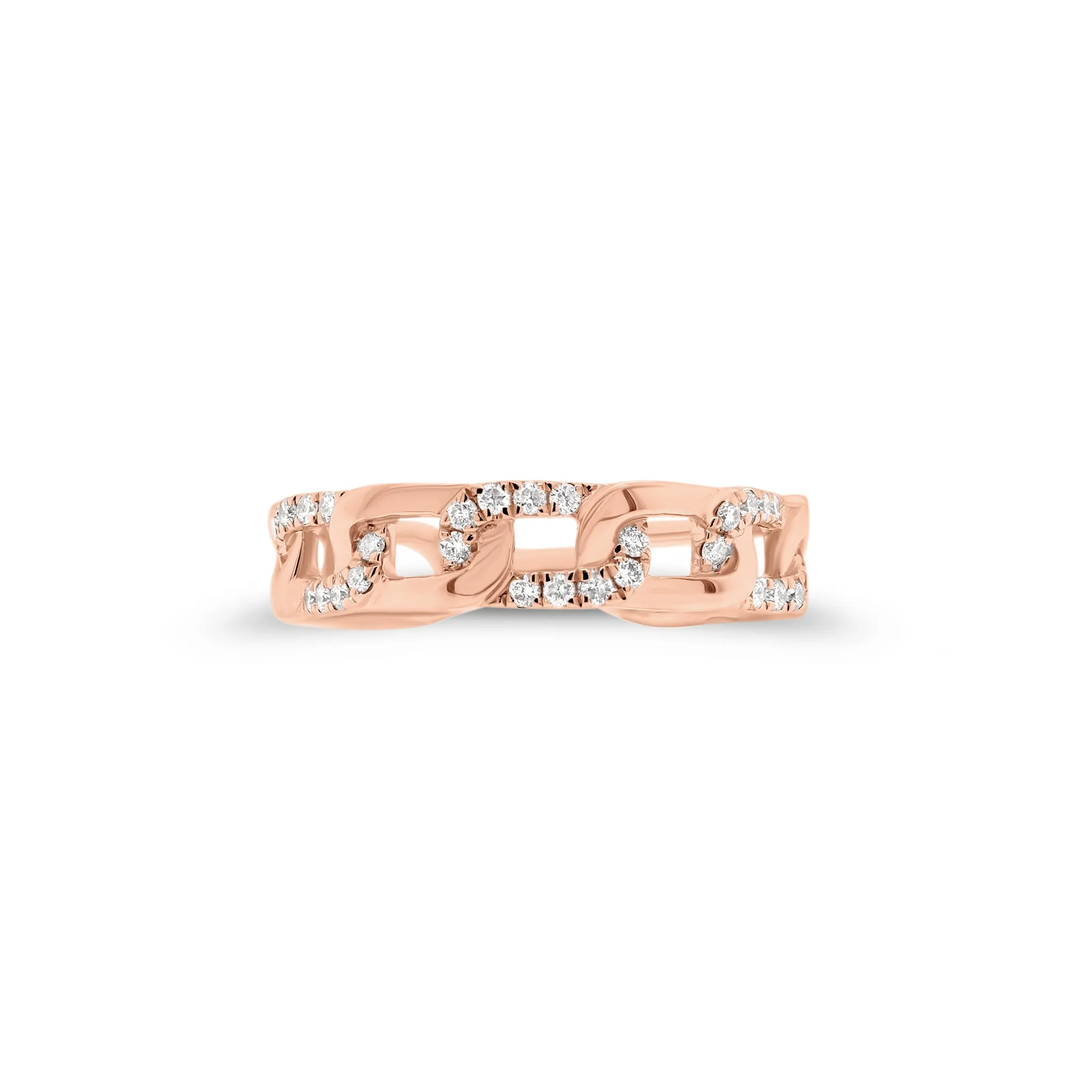 Diamond Modern Curb Chain Stackable Ring