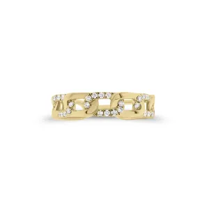 Diamond Modern Curb Chain Stackable Ring