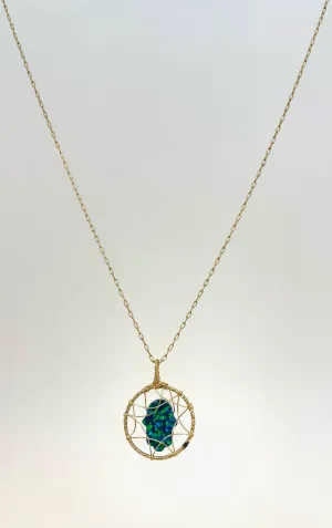 Dream Catcher Necklace - Opal Hamsa