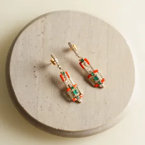 Emerald Coral Earrings