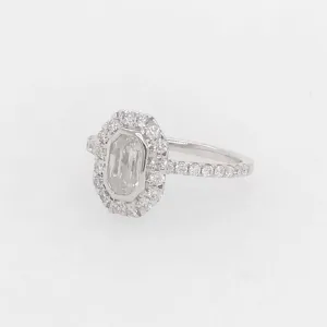 Emerald Cut Diamond Halo Engagement Ring