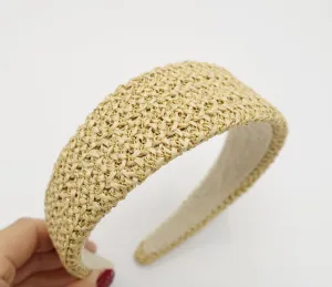 faux straw threaded flat headband