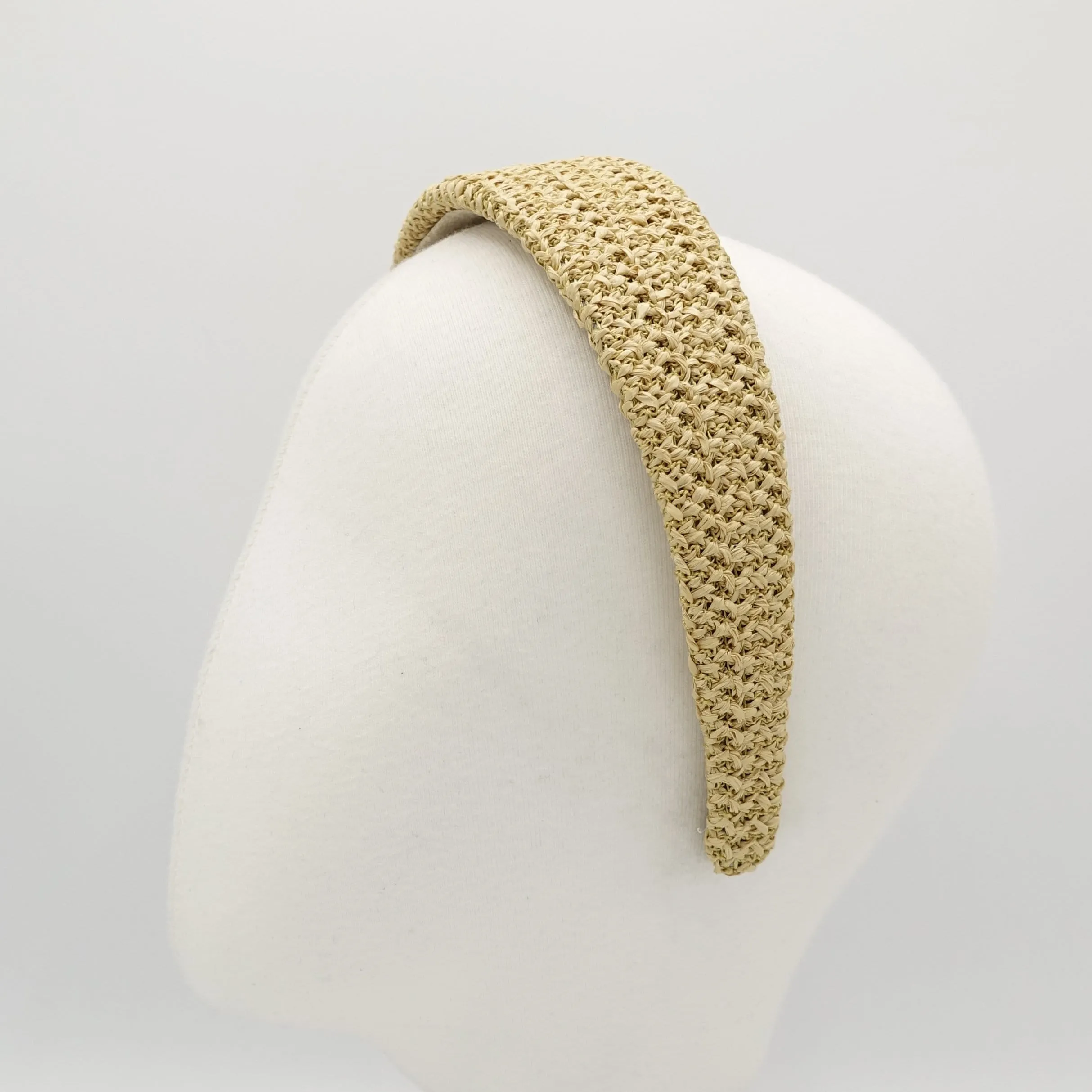 faux straw threaded flat headband