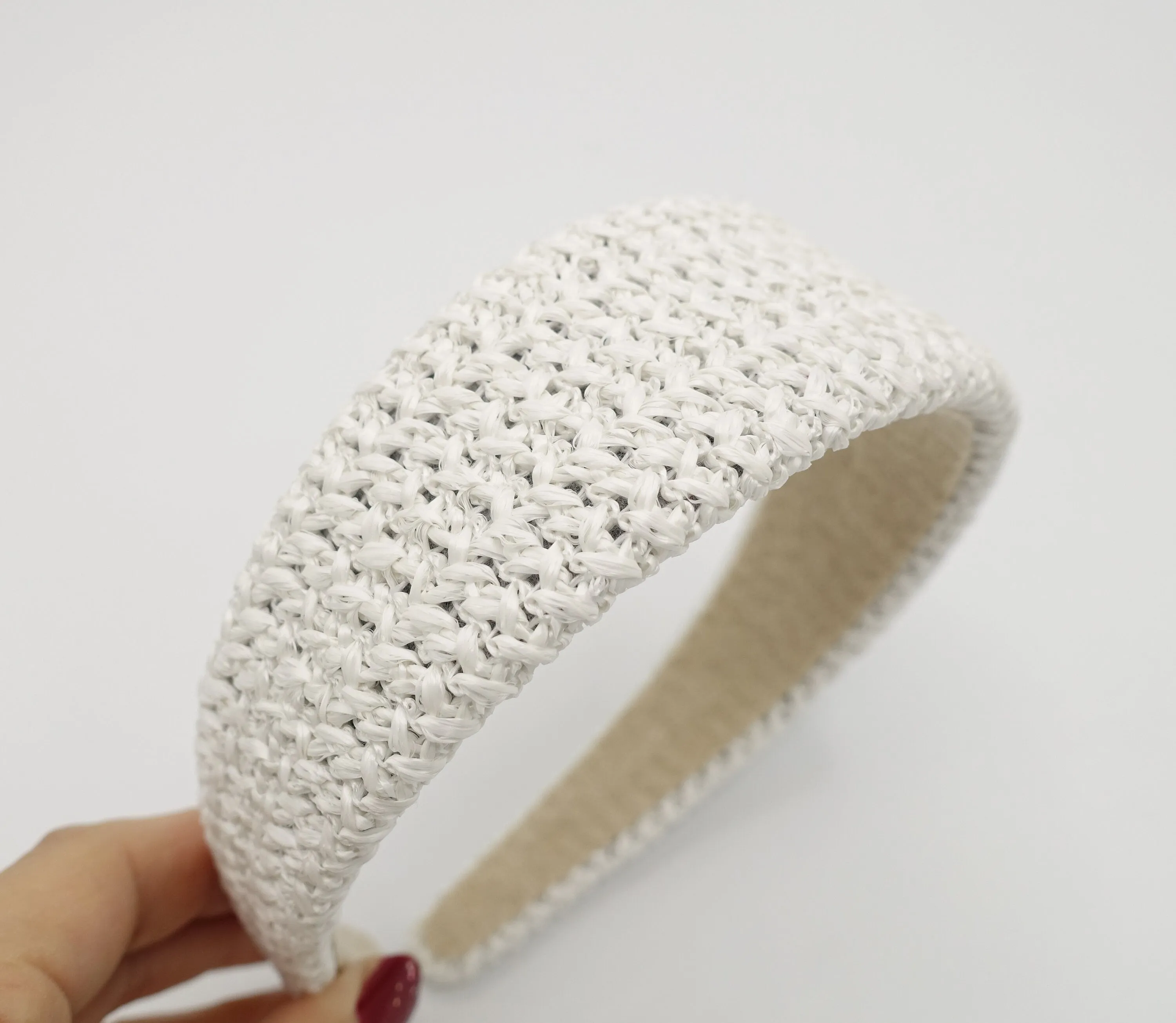 faux straw threaded flat headband