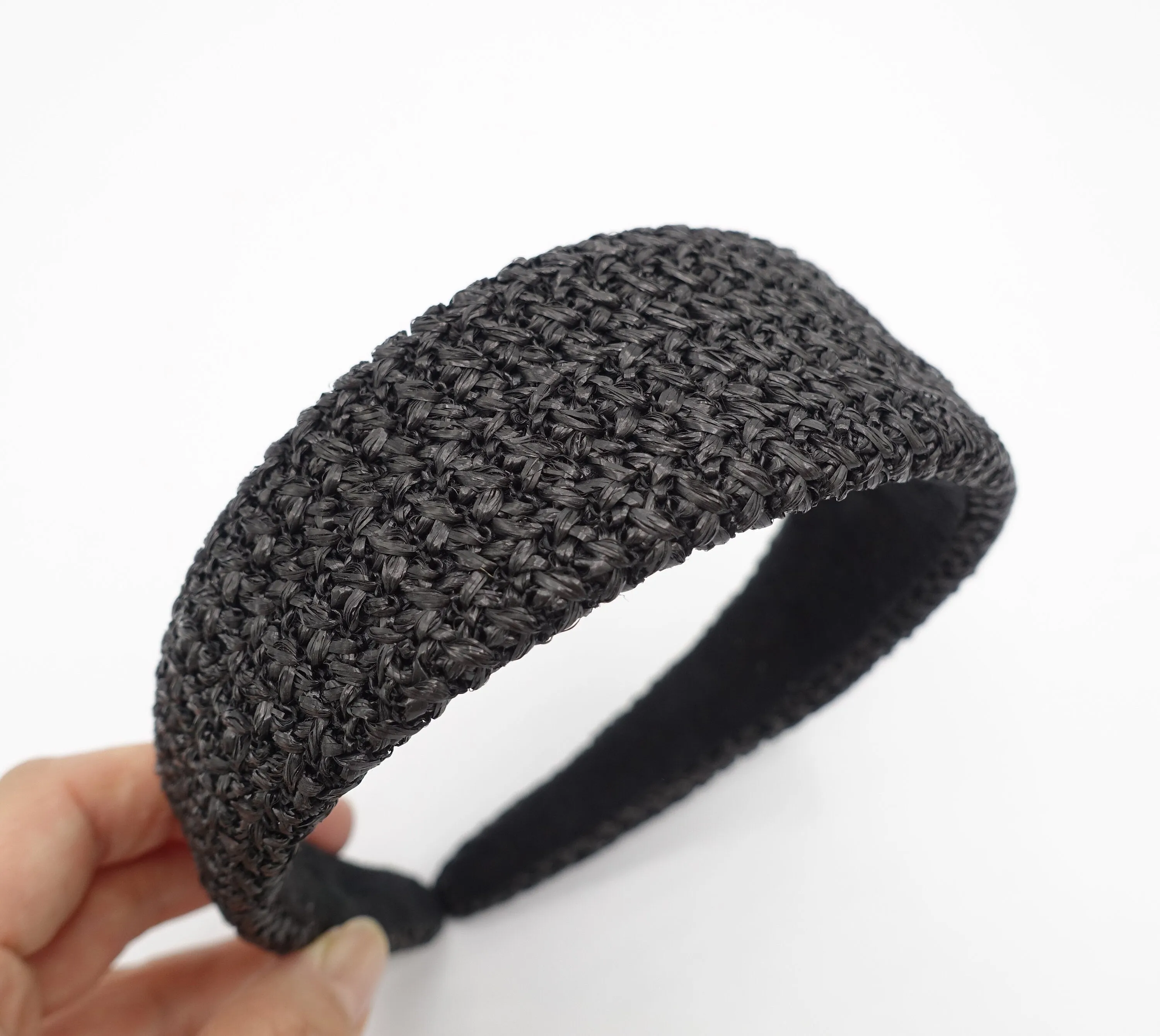 faux straw threaded flat headband