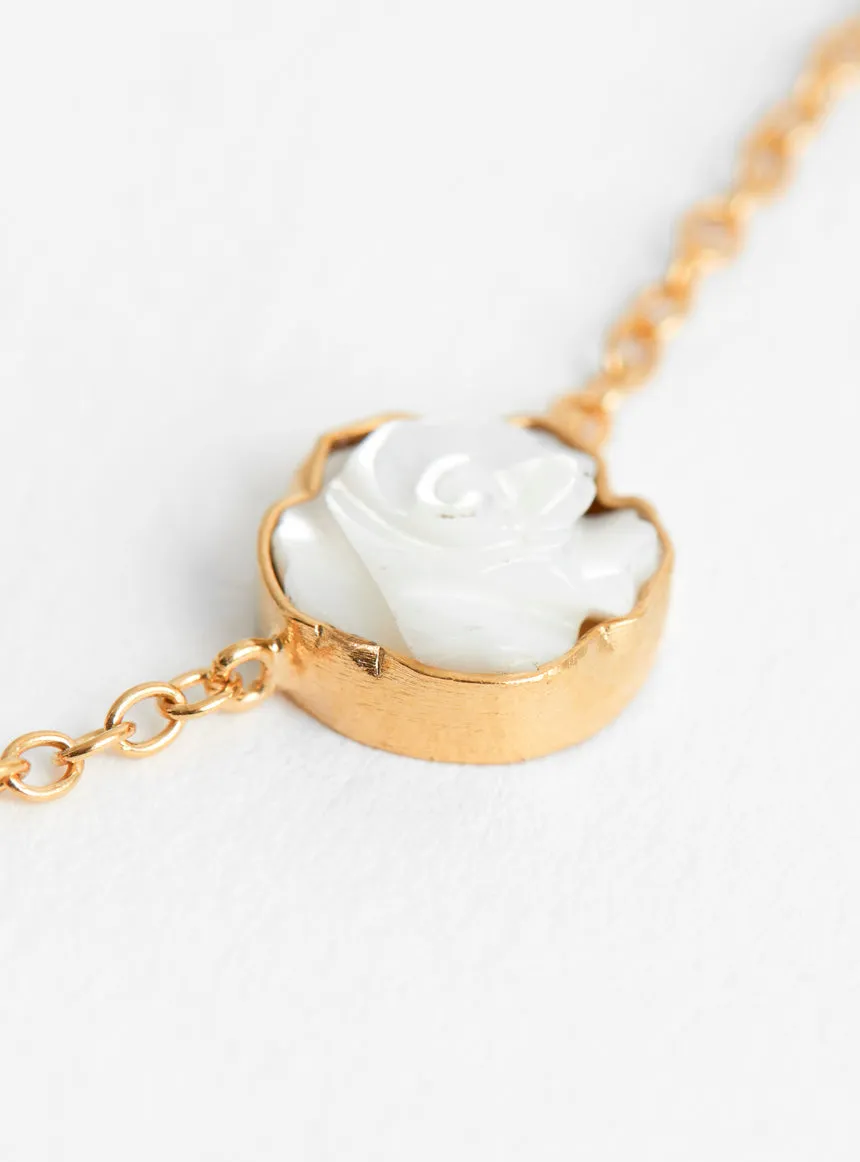 Five Mini Charm Necklace White