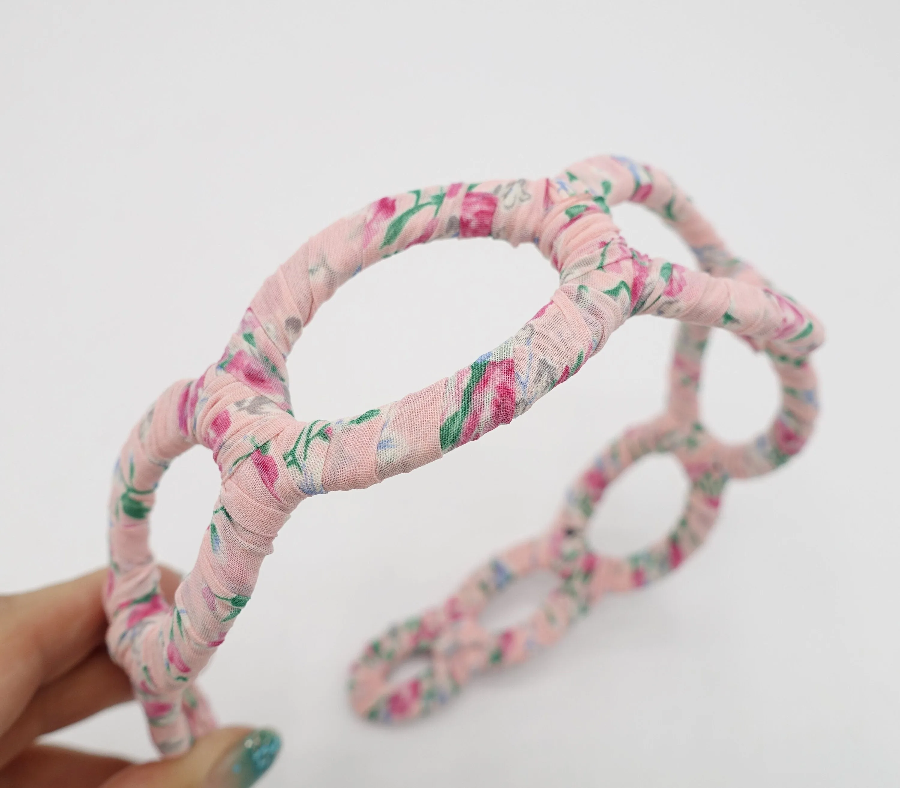 floral fabric wrap elliptical headband casual hair accessory for women