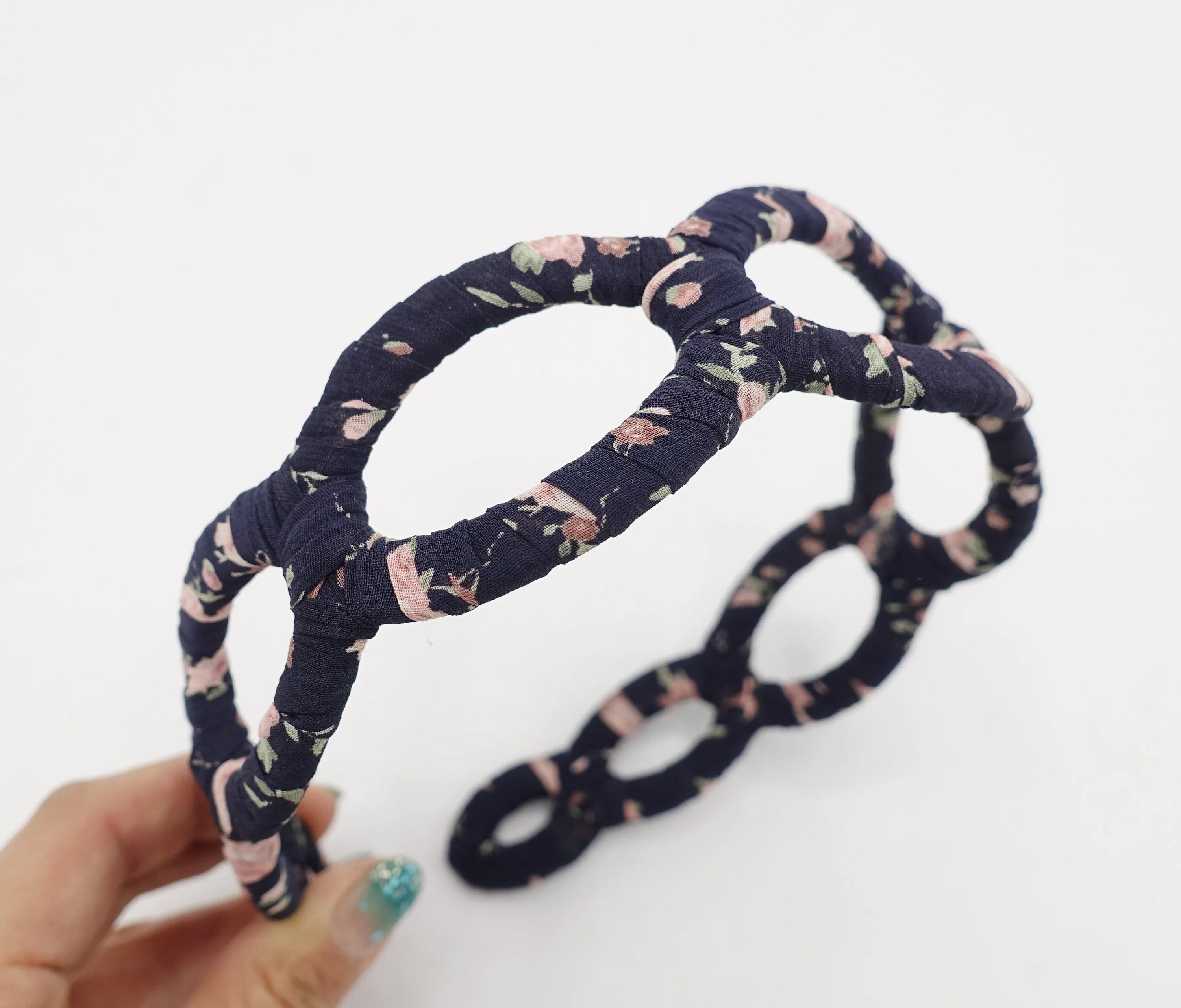 floral fabric wrap elliptical headband casual hair accessory for women