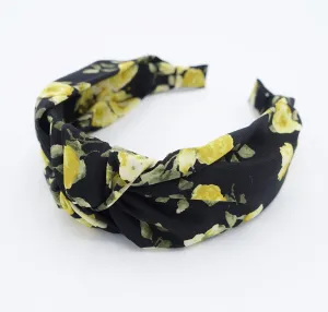 flower vine print knotted headband thin fabric hairband women hair accessory