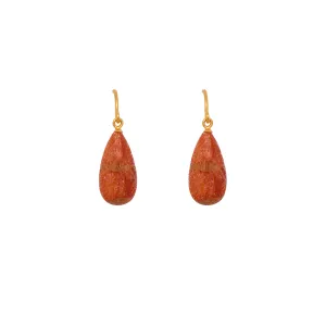 French Wire Coral Earrings 24K Fair Trade Gold Vermeil