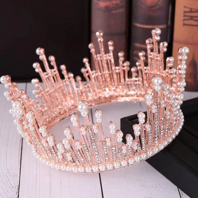 Full Crystal Queen Tiara Crown Wedding Bridal Pageant Hair Ornament Accessory