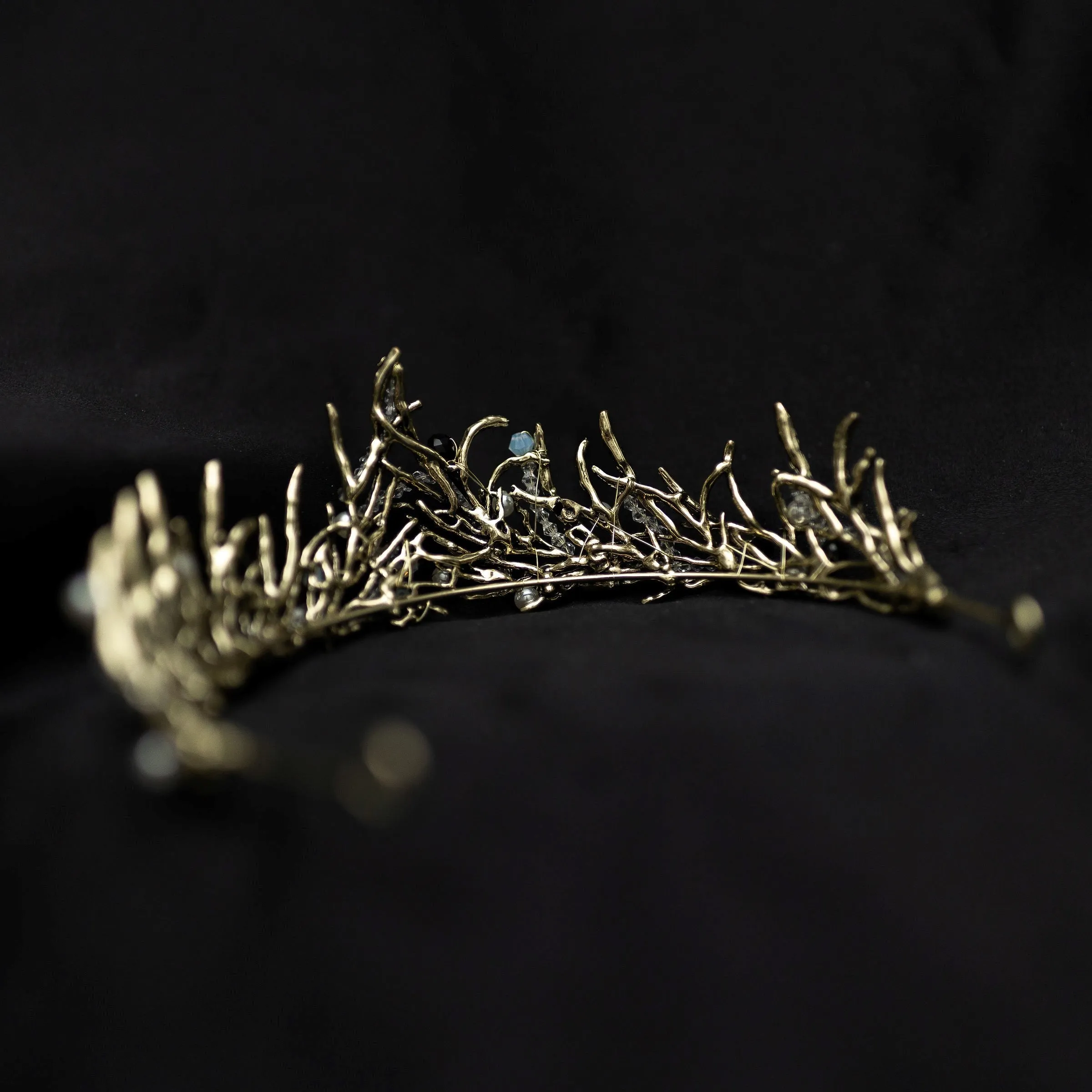 Gilda’s Tiara in Antique Gold & Clear Bead Embellishment