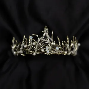 Gilda’s Tiara in Antique Gold & Clear Bead Embellishment