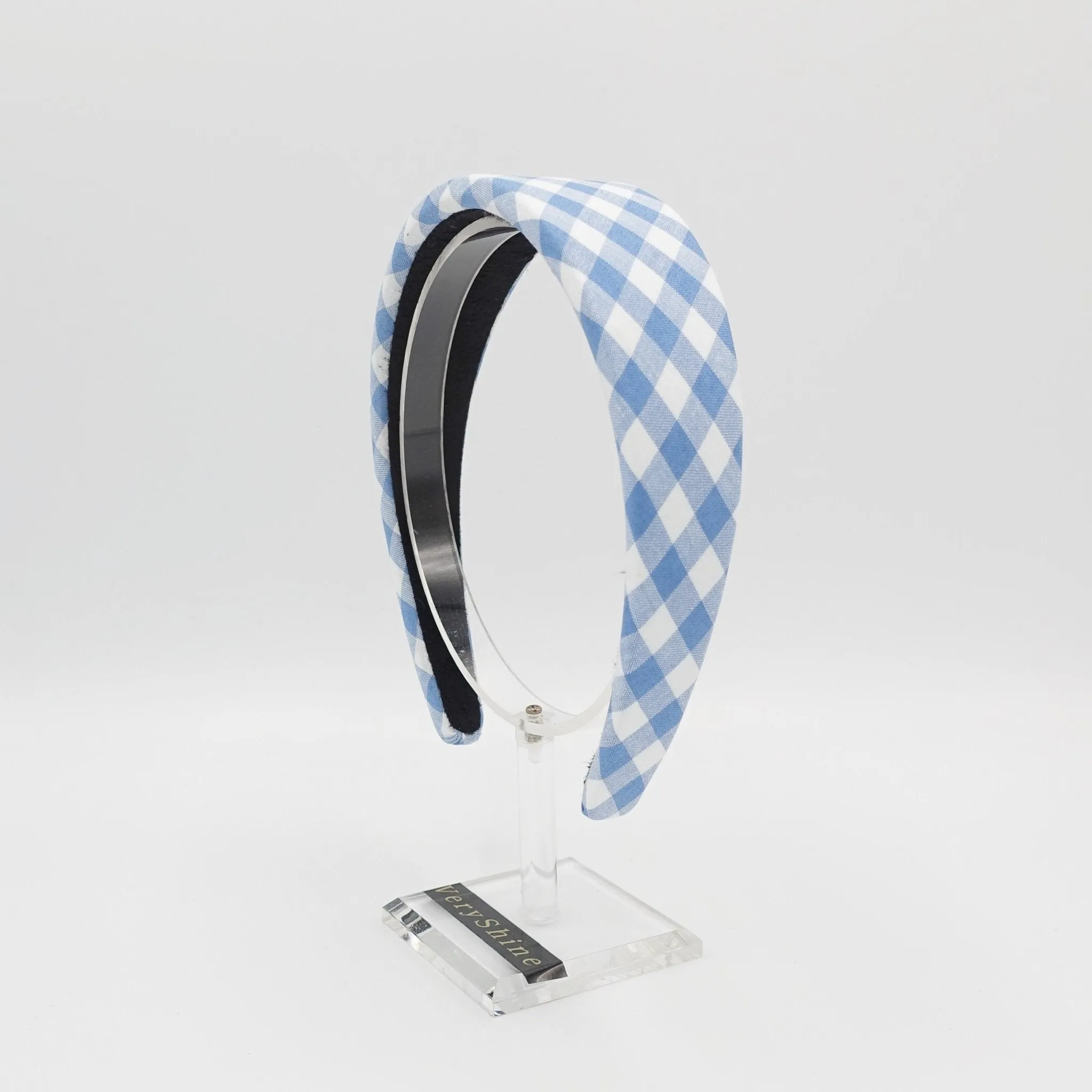 gingham check padded headband casual hairband for women