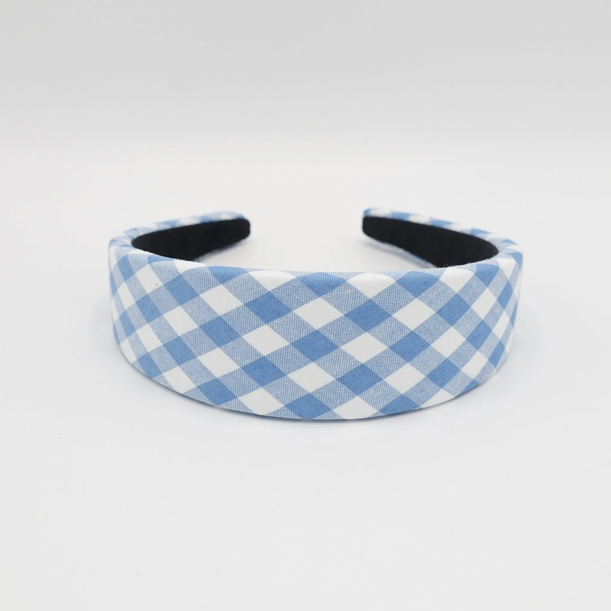 gingham check padded headband casual hairband for women