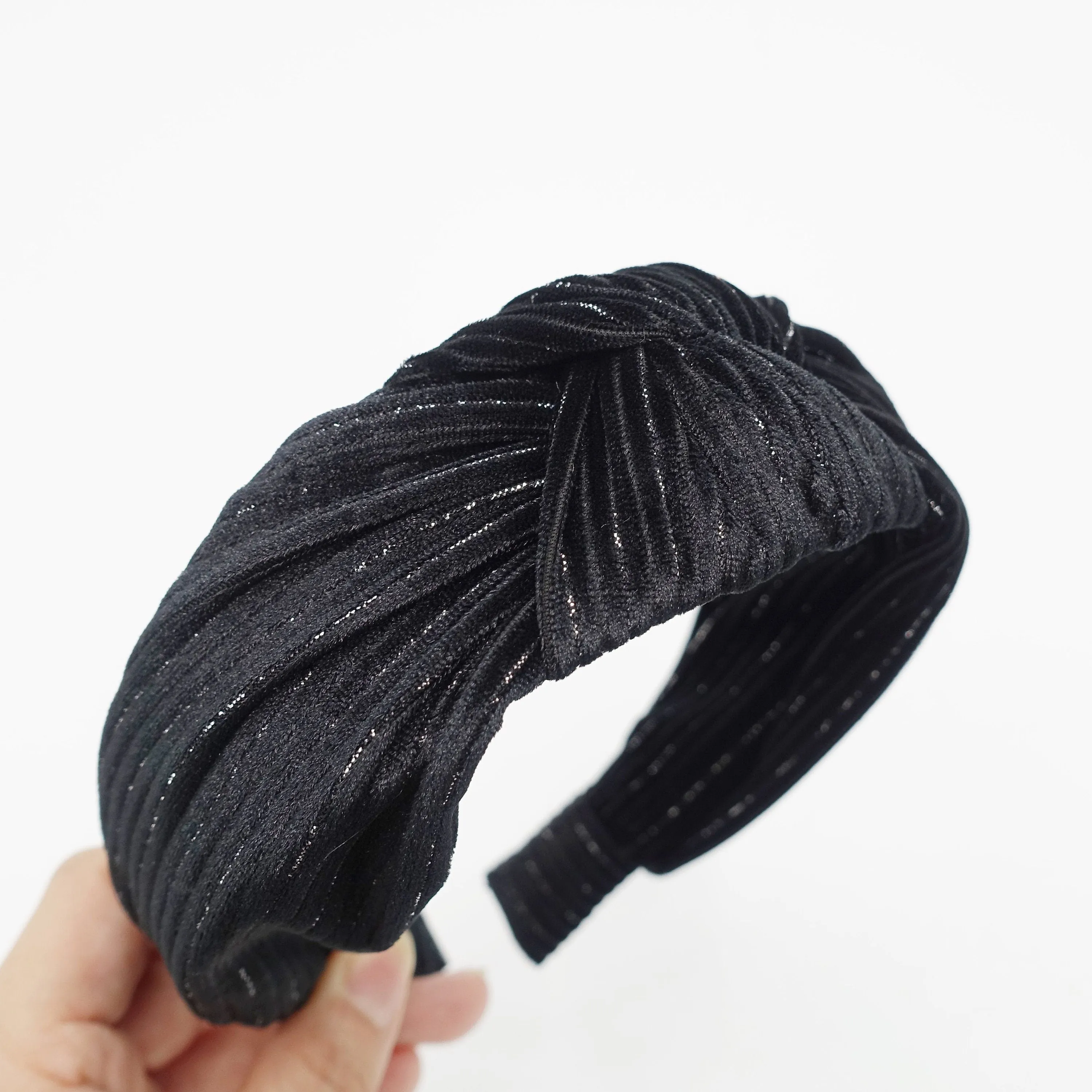 glittering stripe velvet headband women Fall Winter women hairband