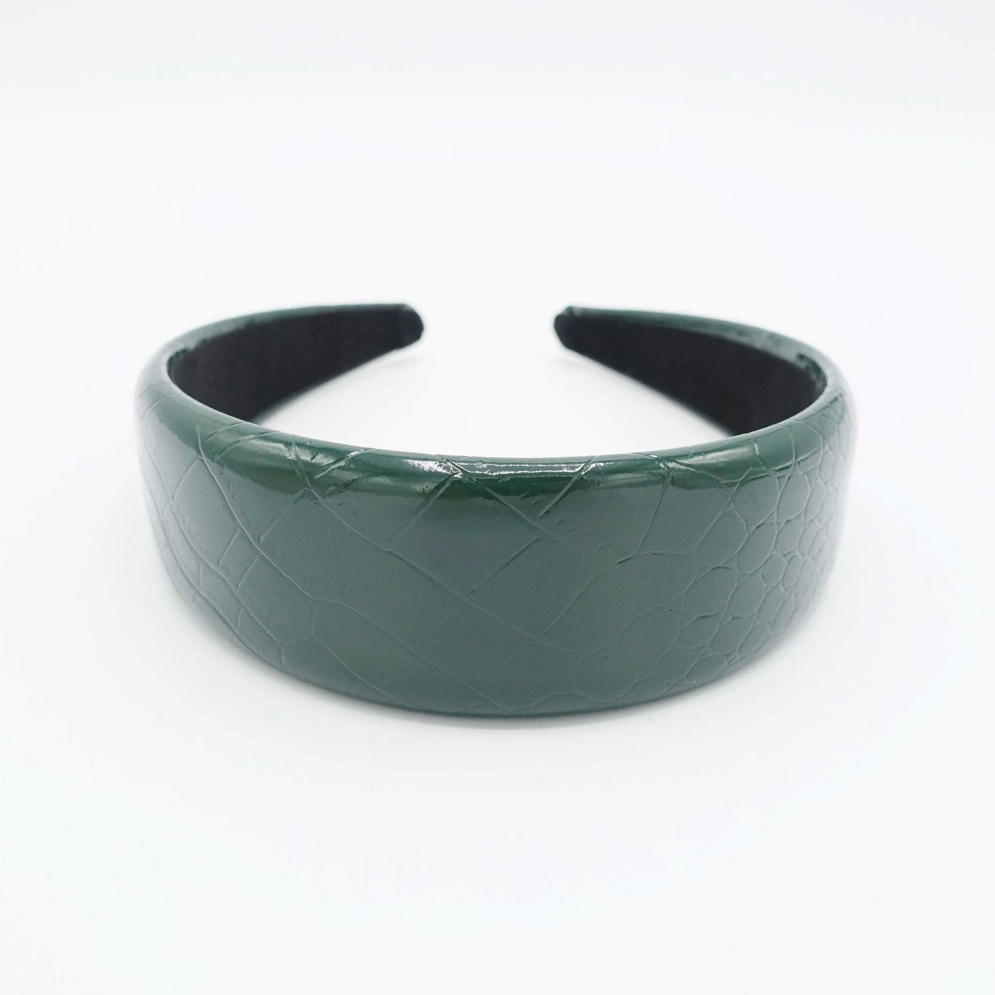 glossy faux leather padded headband stylish hairband for women