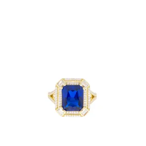 gold plated emerald cut cocktail ring