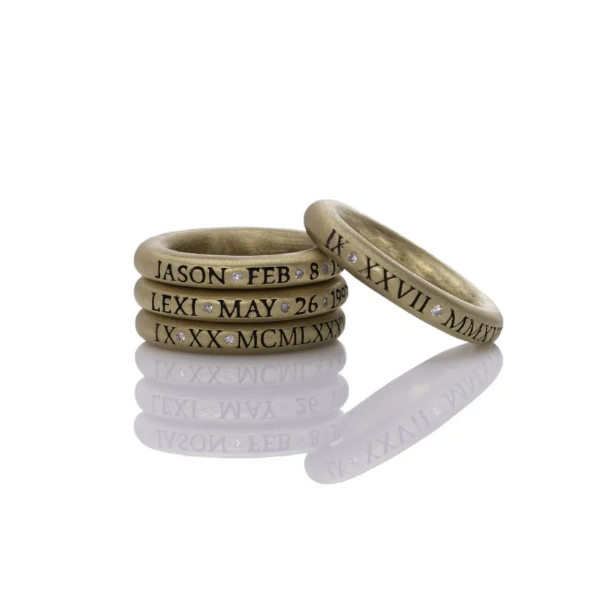 Gold Stackable Name Rings