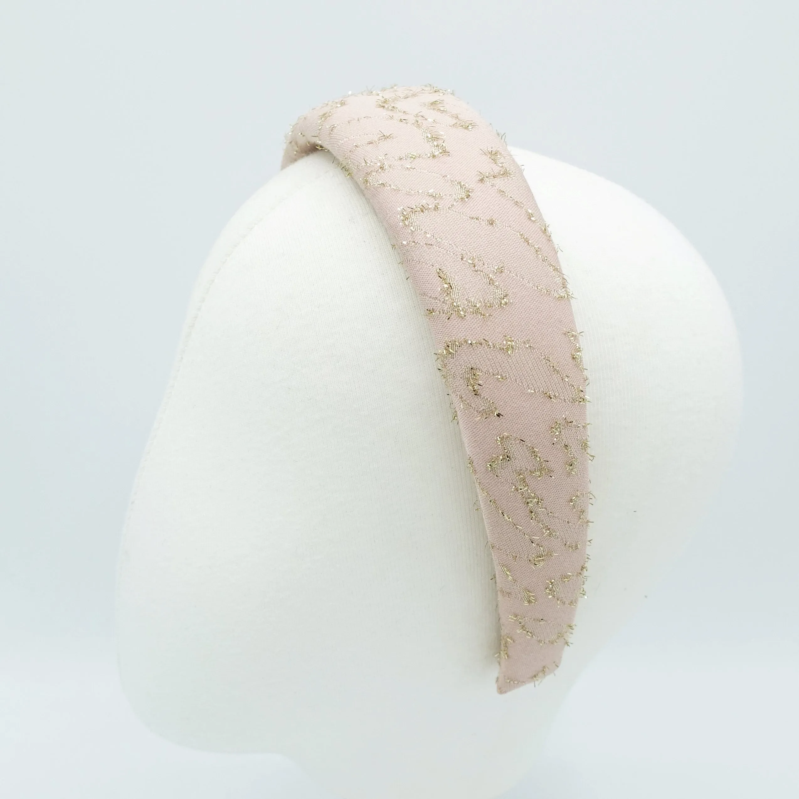 golden metallic irregular pattern padded headband stylish women hair accessory