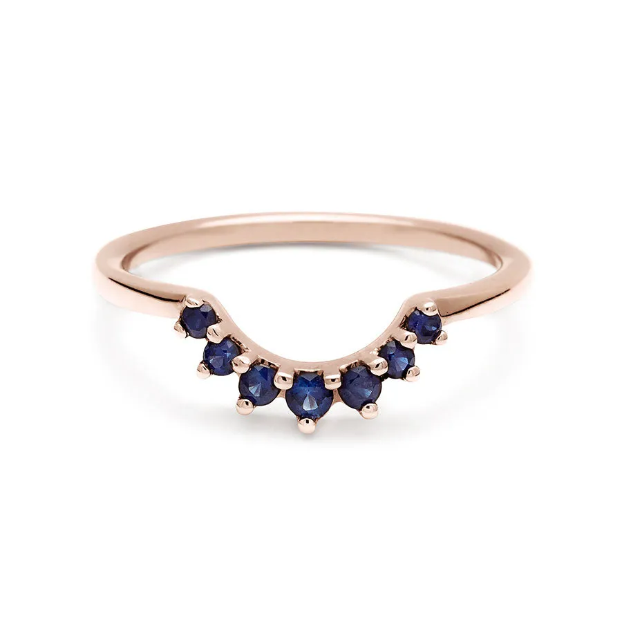 Grand Tiara Band - 14k Gold & Blue Sapphire