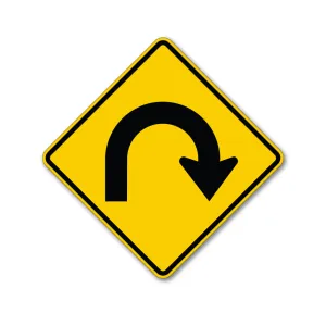 Hairpin Curve Arrow Traffic Sign