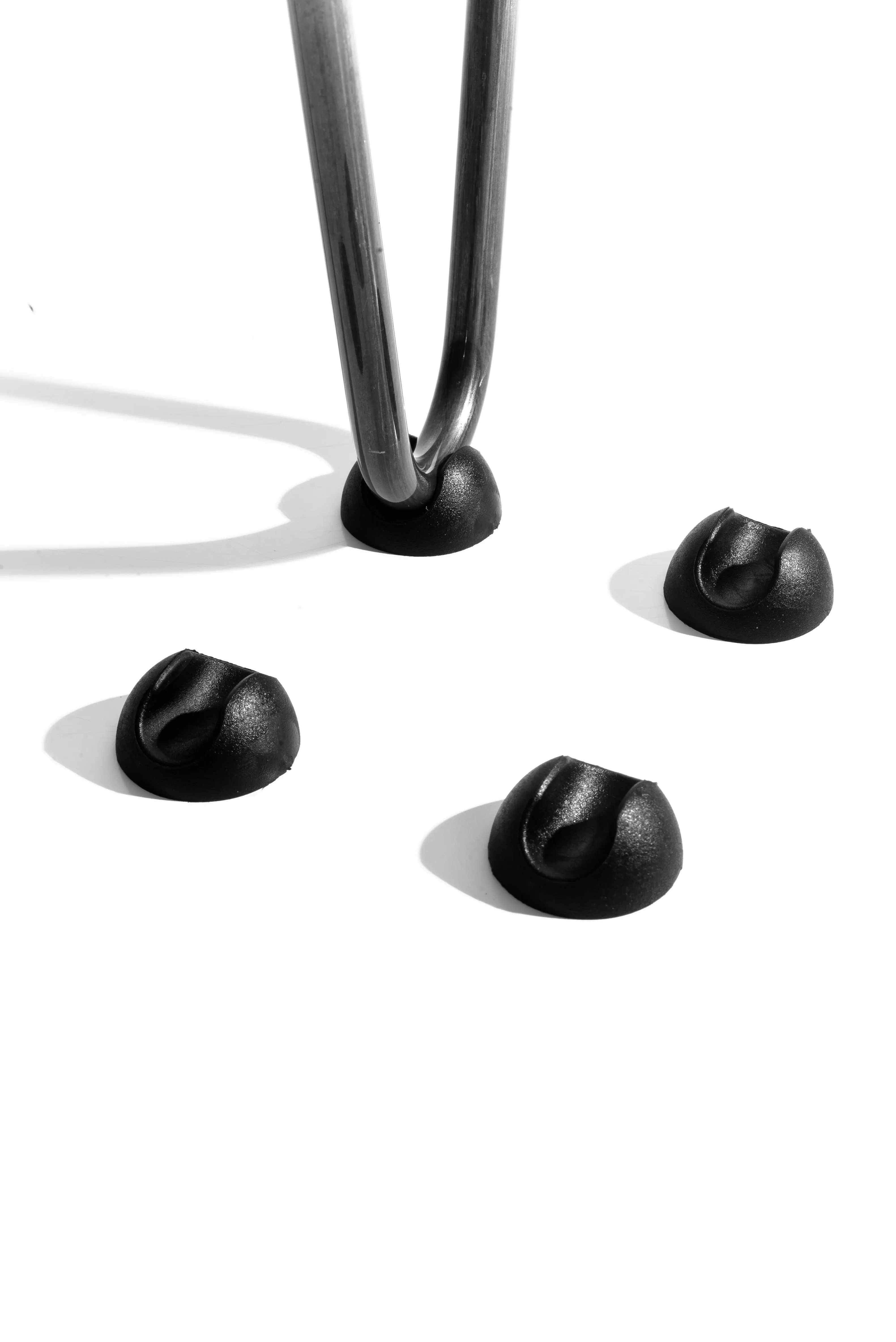 Hairpin Legs Set of 4, 2-Rod Design - Jet Black Satin Powder Coated Finish