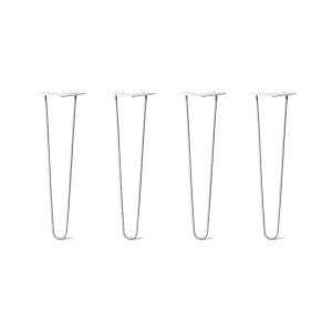 Hairpin Legs Set of 4, 2-Rod Design - White Powder Coated Finish