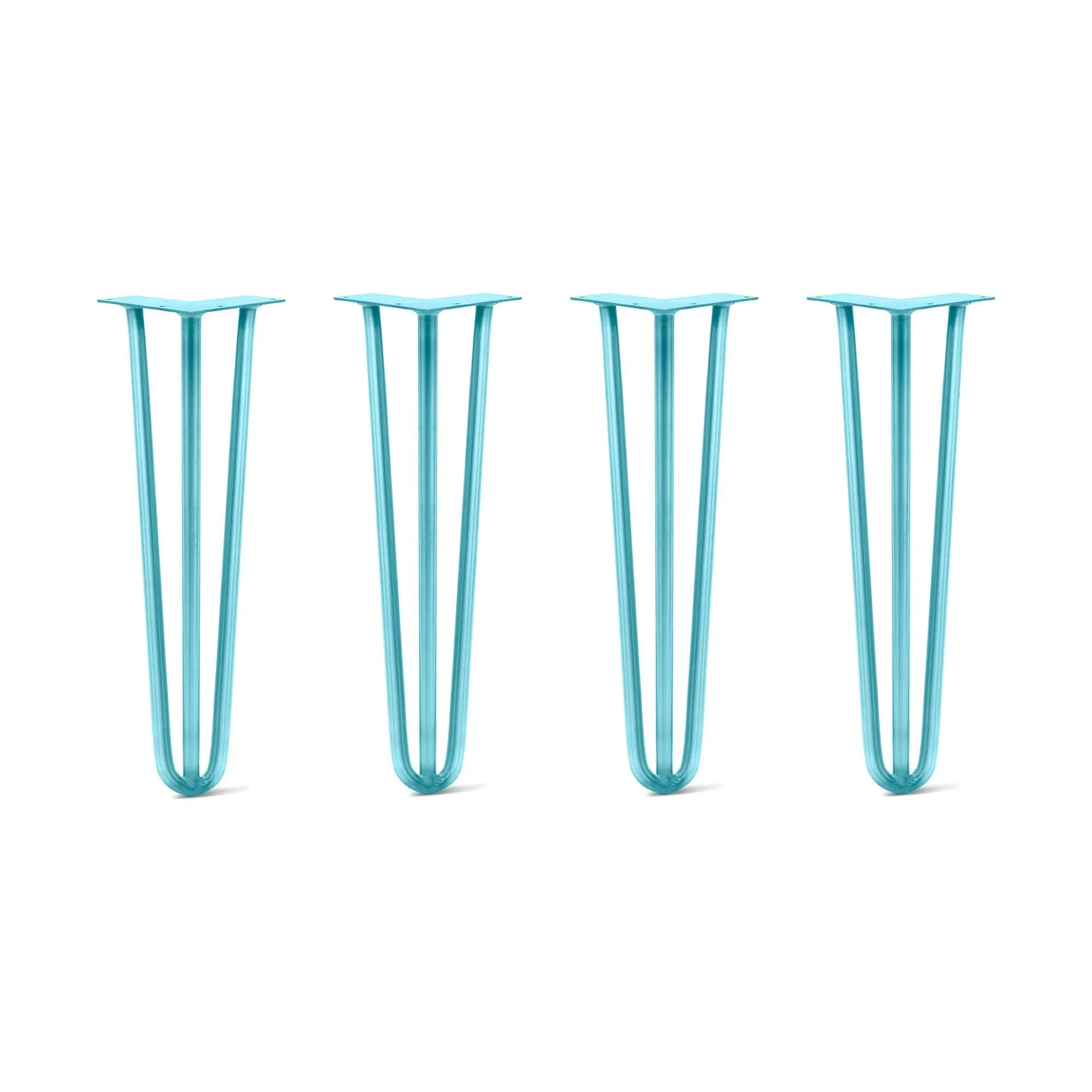 Hairpin Legs Set of 4, 3-Rod Design - Teal Powder Coated Finish