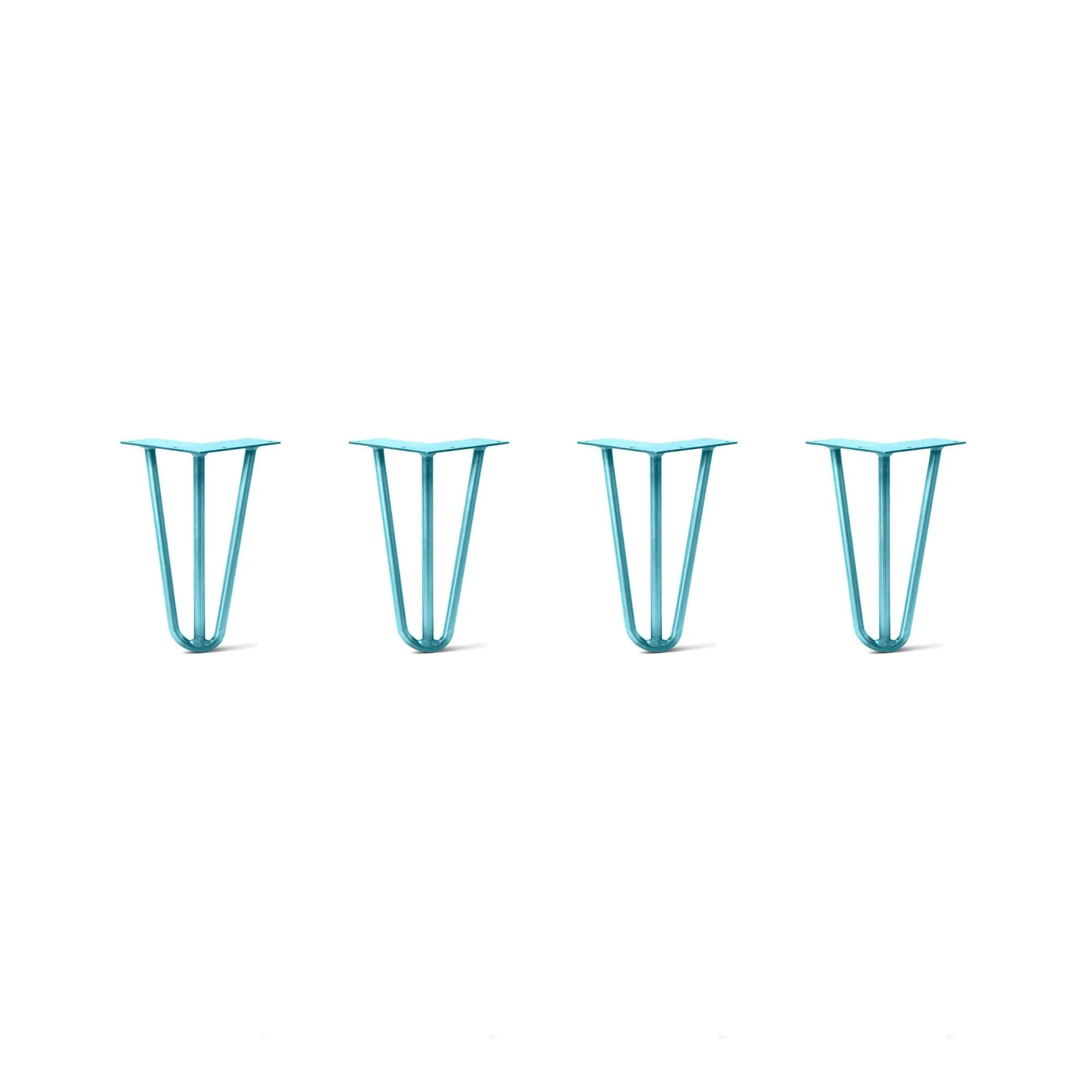 Hairpin Legs Set of 4, 3-Rod Design - Teal Powder Coated Finish