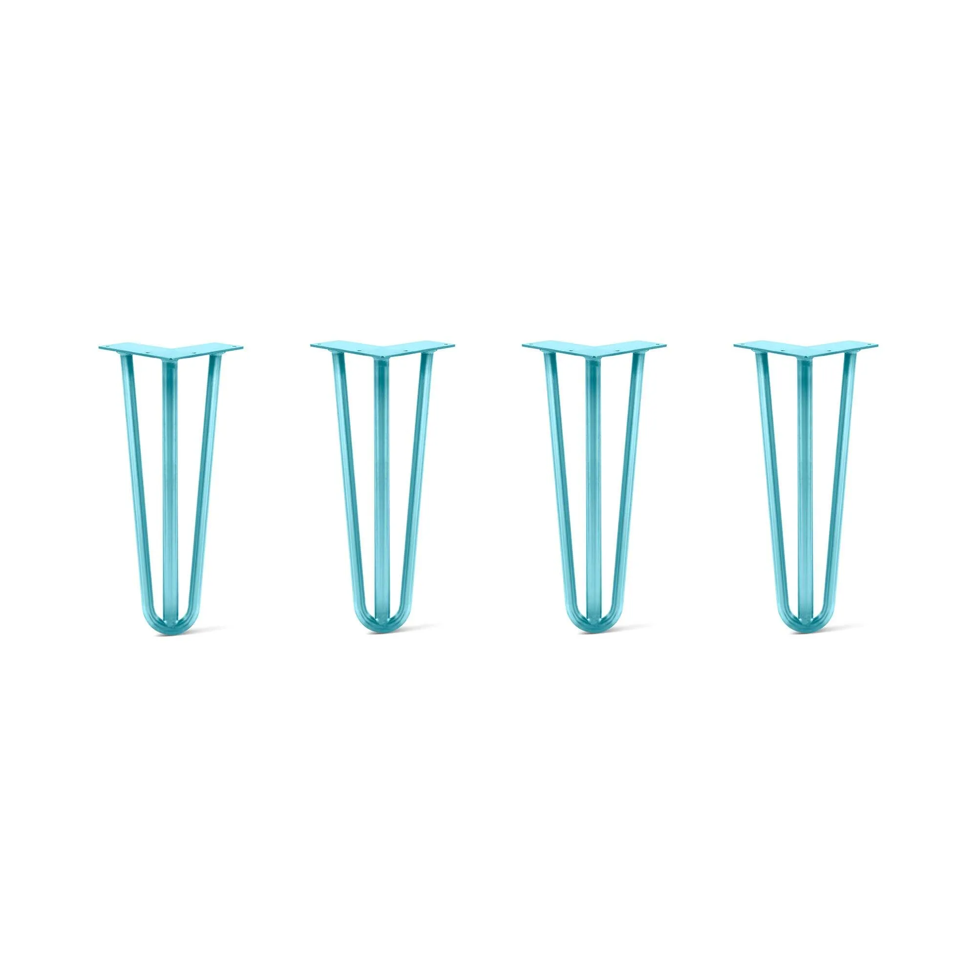 Hairpin Legs Set of 4, 3-Rod Design - Teal Powder Coated Finish